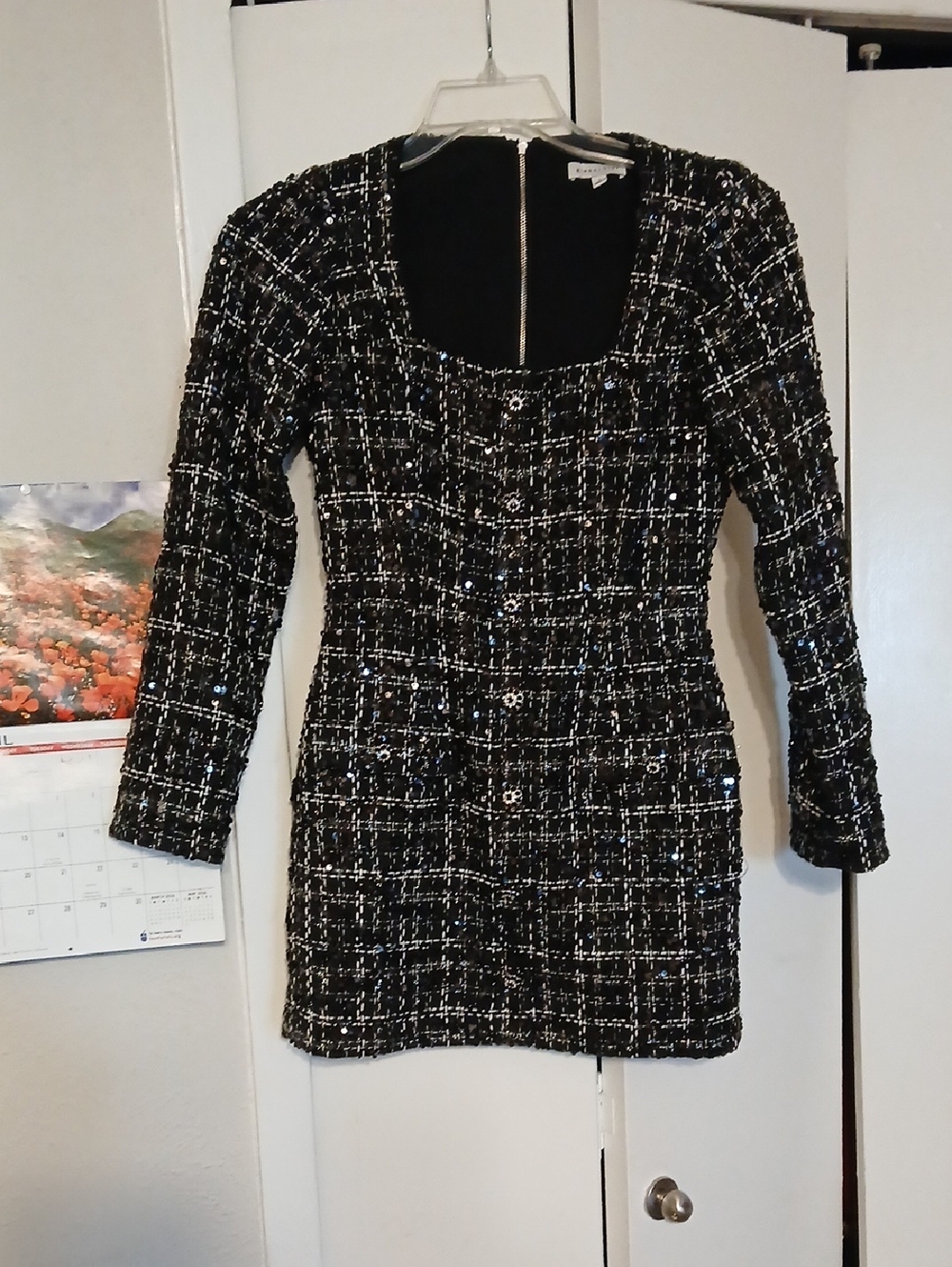 Gianni Bini Black Label with Tweed Sequin Accent